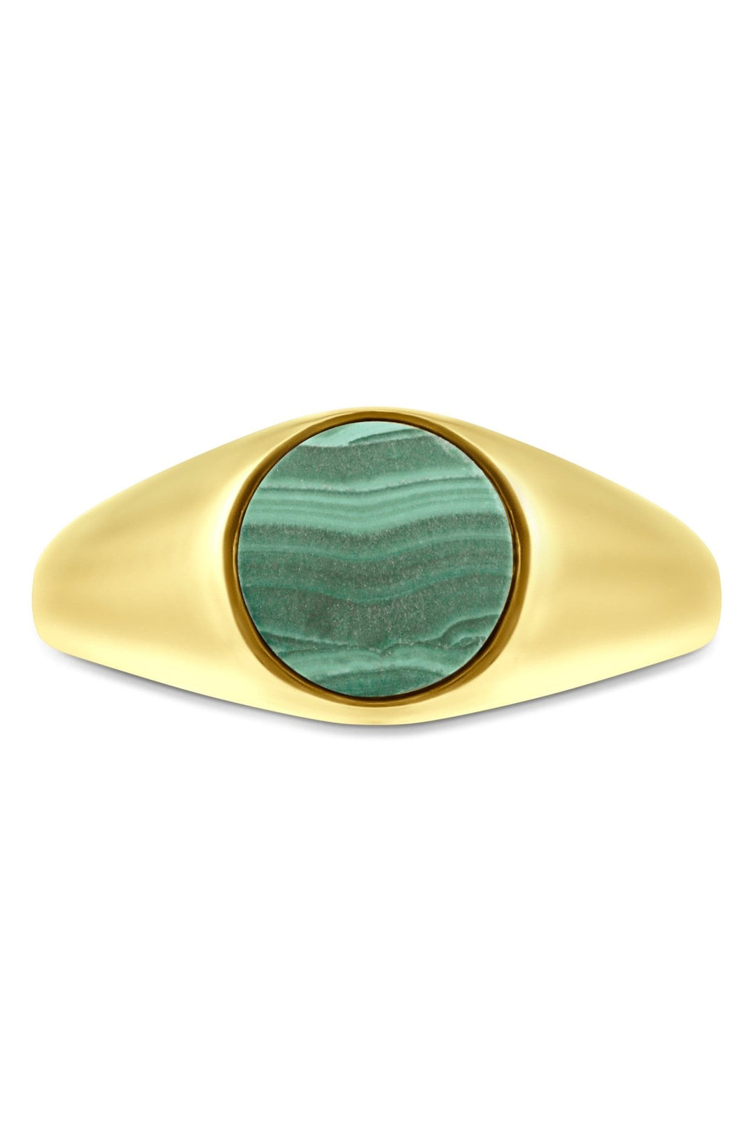 18K Gold Plated Sterling Silver Malachite Signet RingThe Fine CollectiveBA0072705 - P