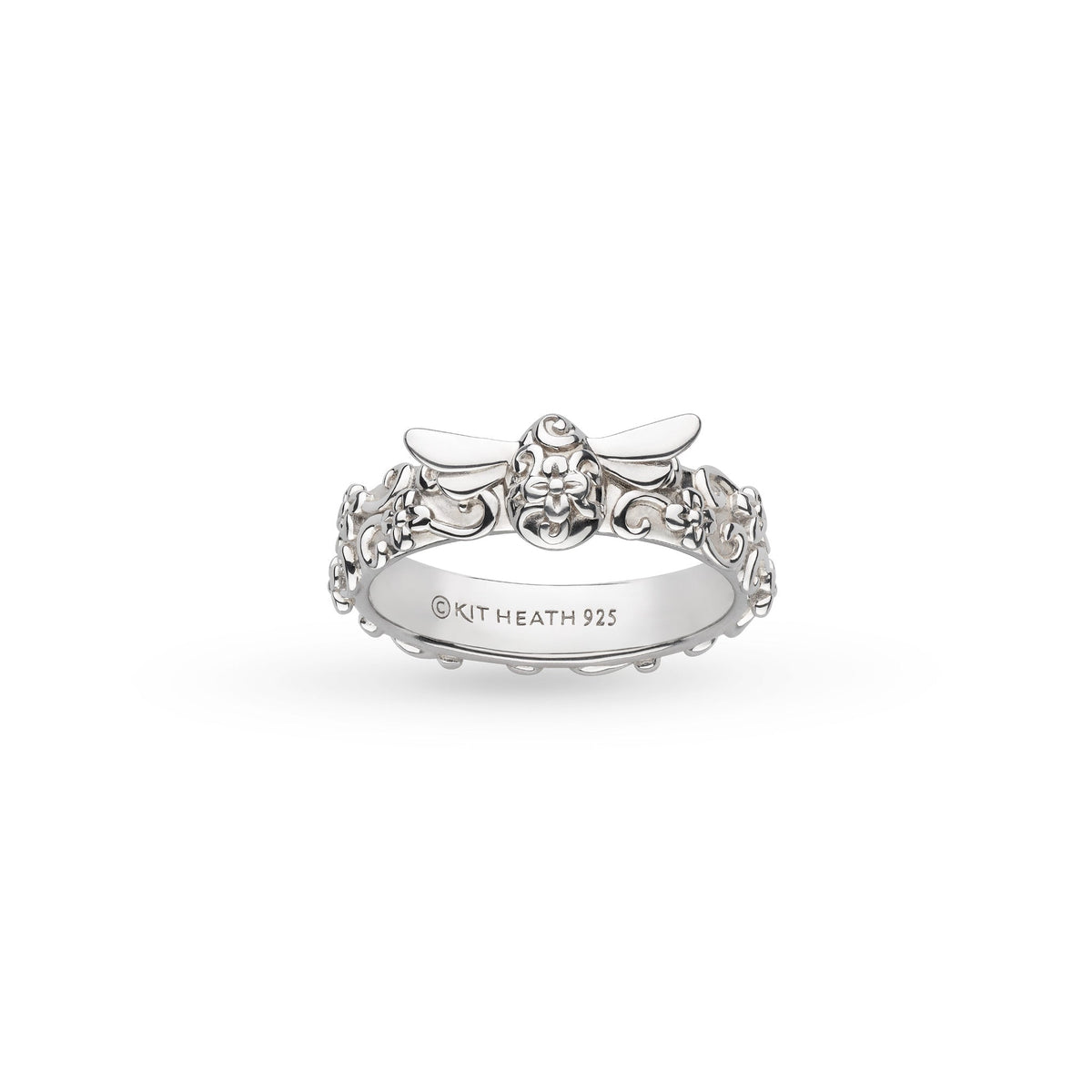 Kit Heath Blossom Flyte Honey Bee Rhodium Plated Band Ring 20331RP