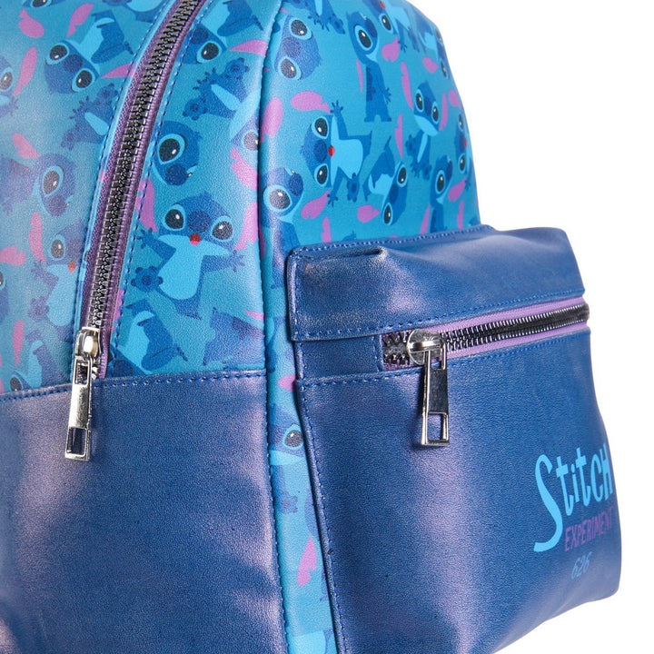 Disney Stitch Casual Fashion Faux-Leather Si Blue Backpack 2100003698