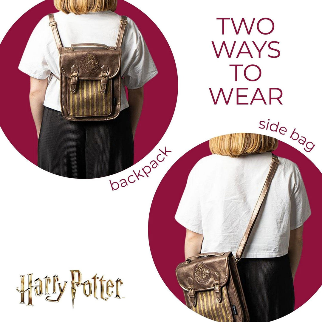 Harry Potter Casual Fashion Faux-Leather Orange Backpack 2100005187