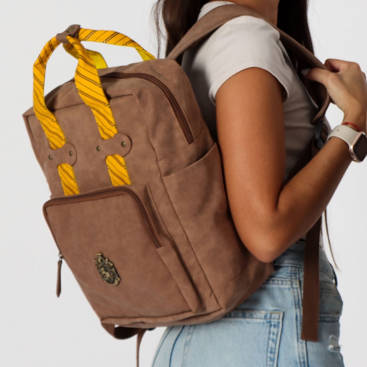 Harry Potter Faux Leather Hufflepuff Orange Backpack 2100005928