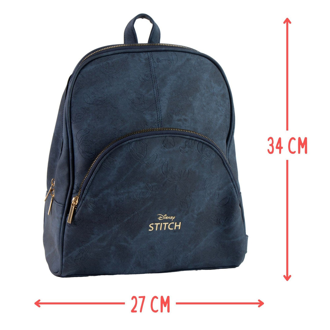 Disney Stitch Casual Fashion Faux-Leather Si Blue Backpack 2100005933