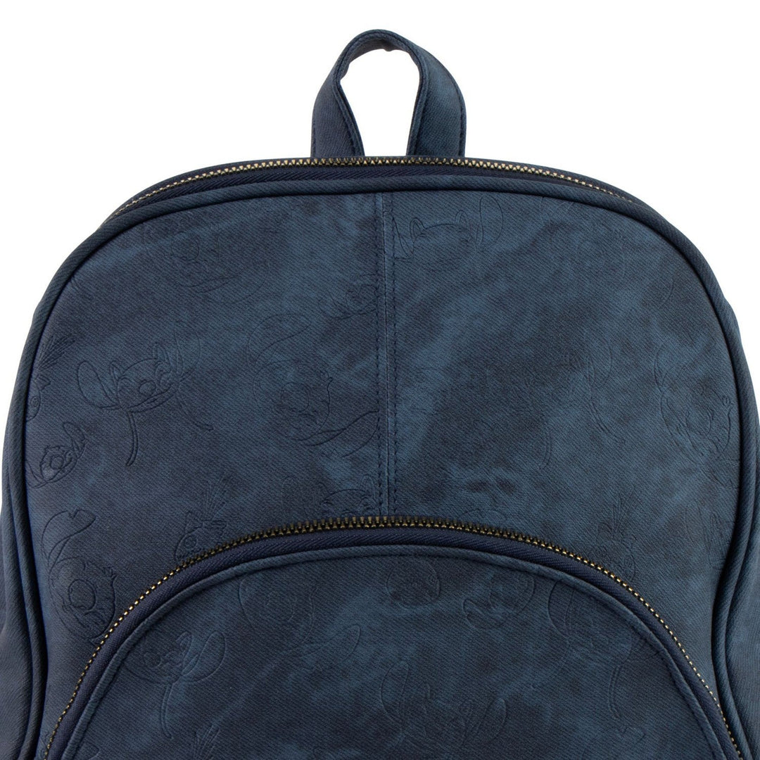 Disney Stitch Casual Fashion Faux-Leather Si Blue Backpack 2100005933