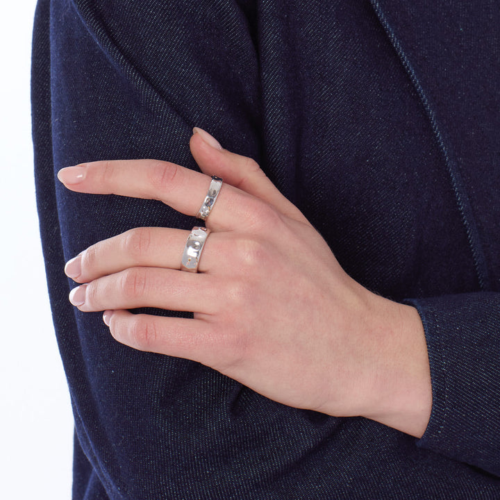 Kit Heath Mirage Reflect Rhodium Plated 5mm Band Ring 21221RP