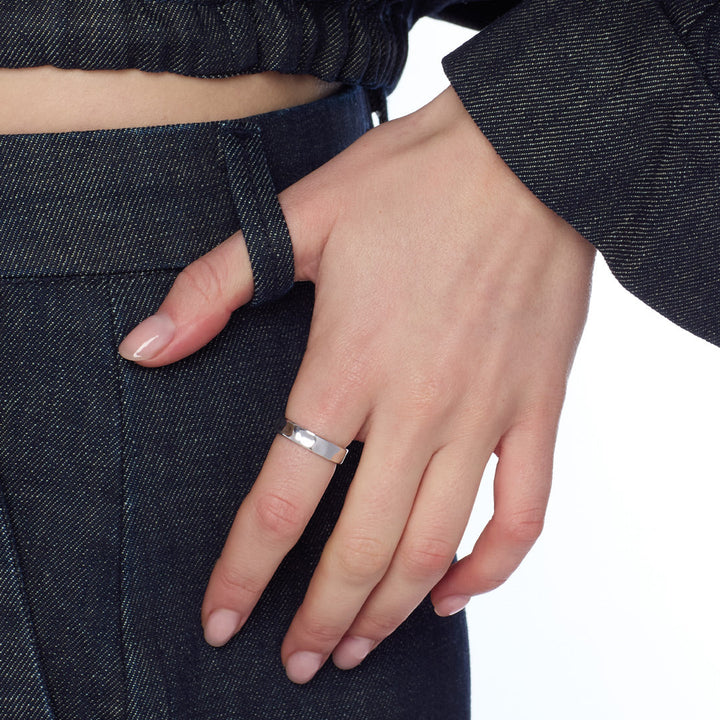 Kit Heath Mirage Reflect Rhodium Plated 5mm Band Ring 21221RP