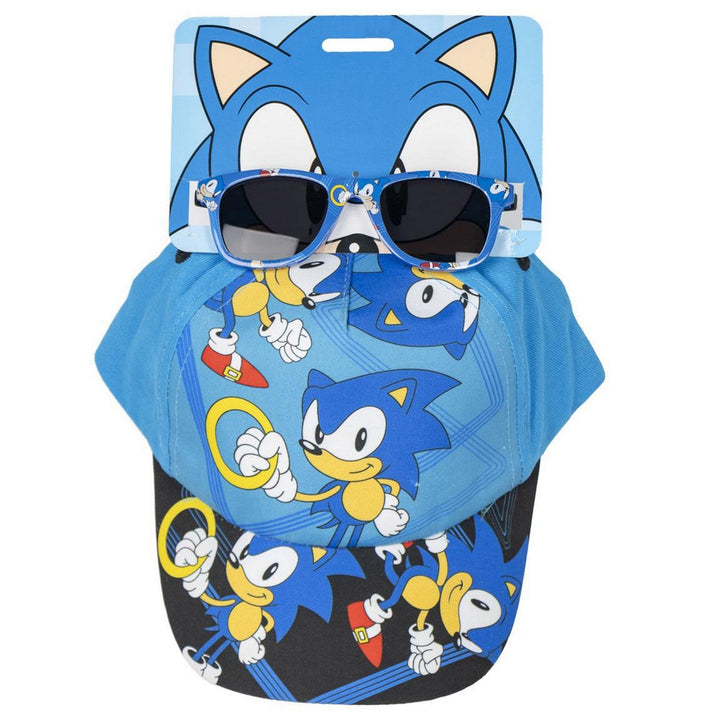 Kids Film And Cartoon Cap Sunglasses 2 Piece Sonic Turquoise Set 2200010099