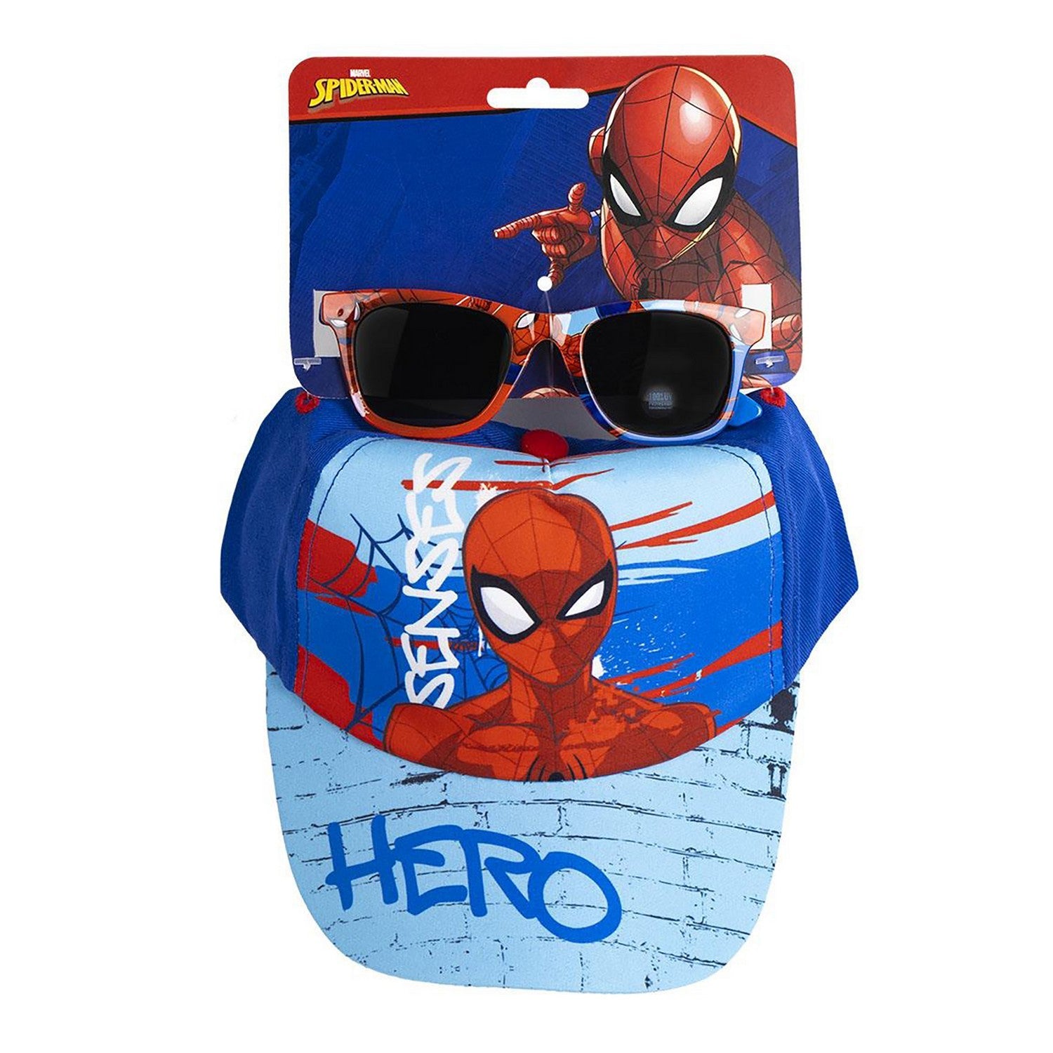 Marvel Cap And Sunglasses 2 Piece Spiderman Blue Set 2200010459