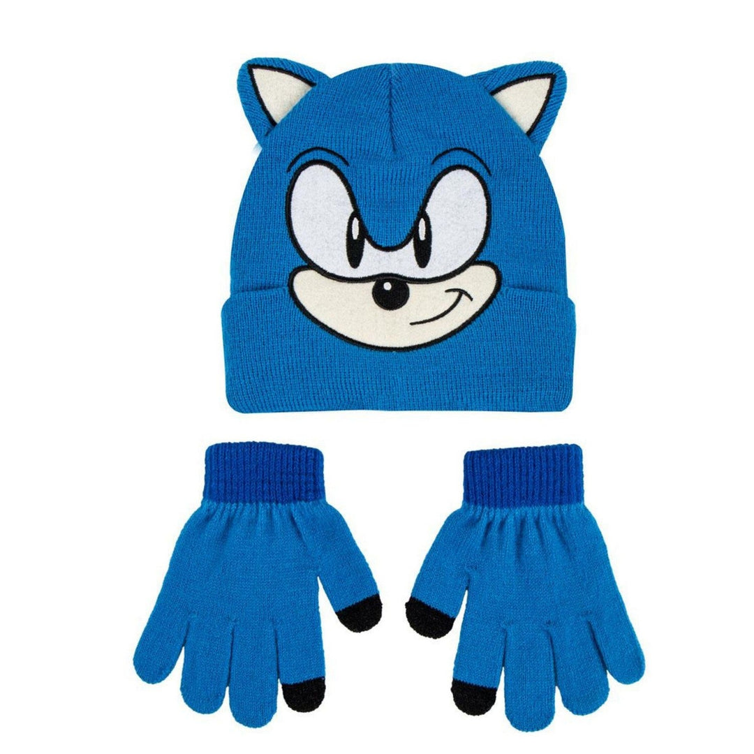 Kids Film And Cartoon 2 Piece Hat Gloves Winter Sonic Turquoise Set 2200010573