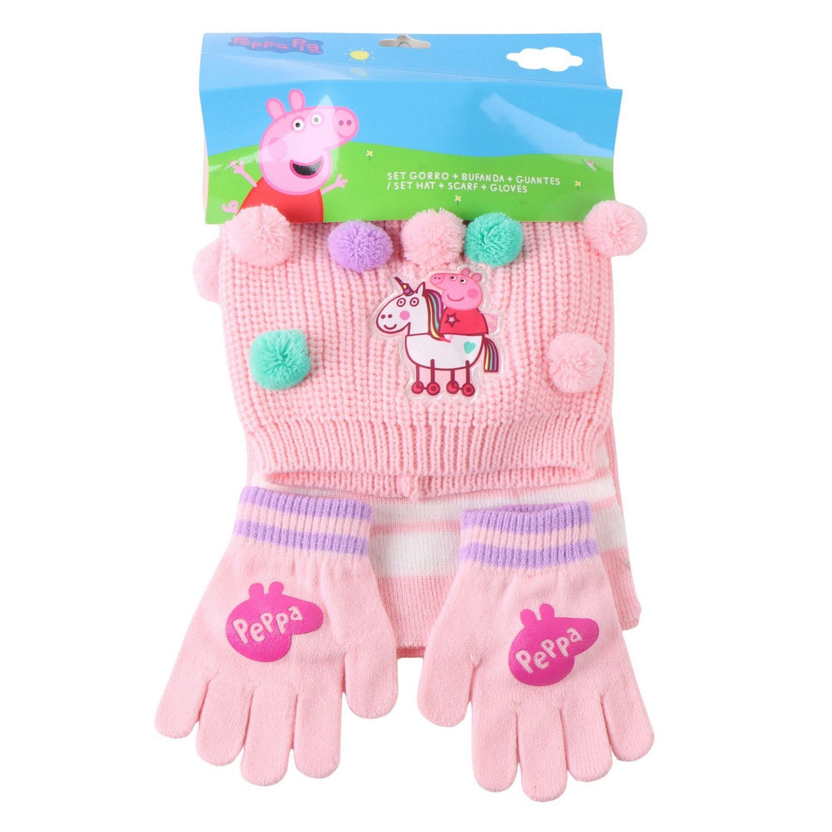 Pre School 3 Piece Hat, Gloves, Scarf Winter Peppa Pig Set 2200010582