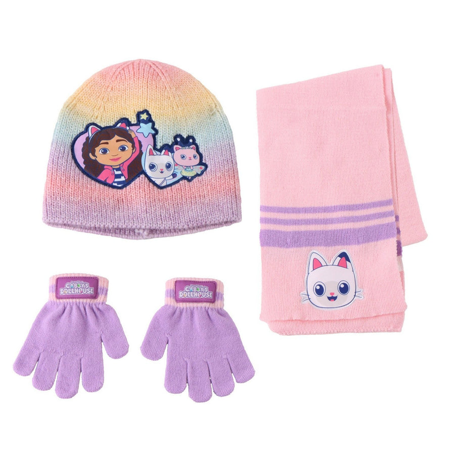 Pre School Gabbys Dollhouse 3 Piece Hat, Gloves, Scarf Winter Gabby'S Set 2200010583