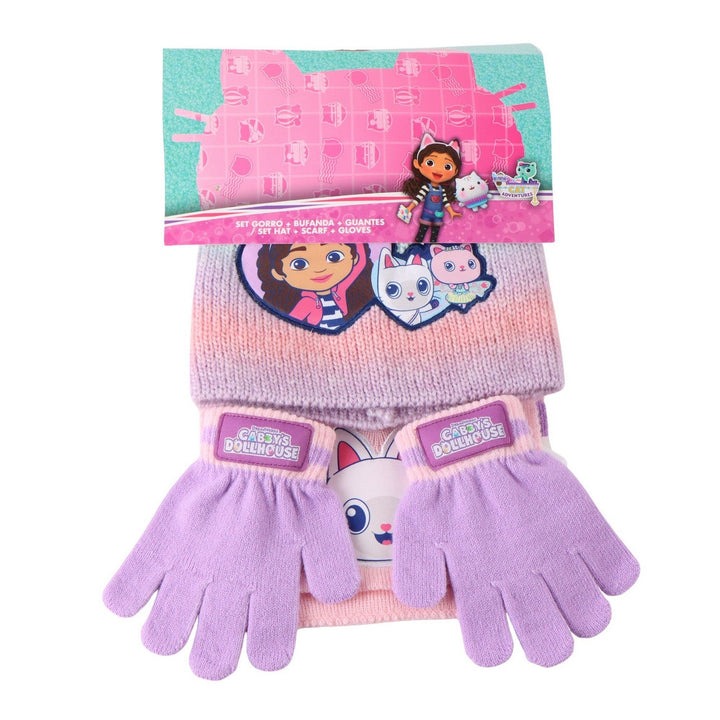 Pre School Gabbys Dollhouse 3 Piece Hat, Gloves, Scarf Winter Gabby'S Set 2200010583