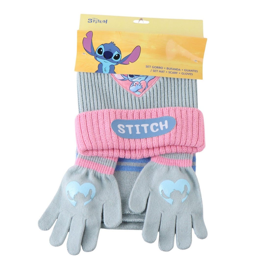 Disney 3 Piece Hat, Gloves, Scarf Winter Stitch Set 2200010586