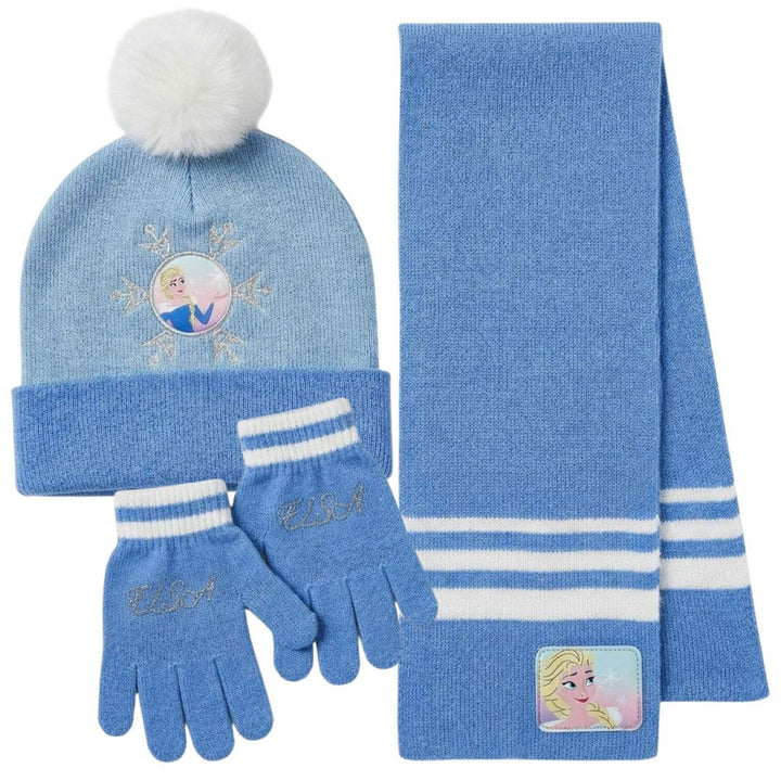 Disney 3 Piece Hat, Gloves, Scarf Winter Frozen Blue Set 2200010587