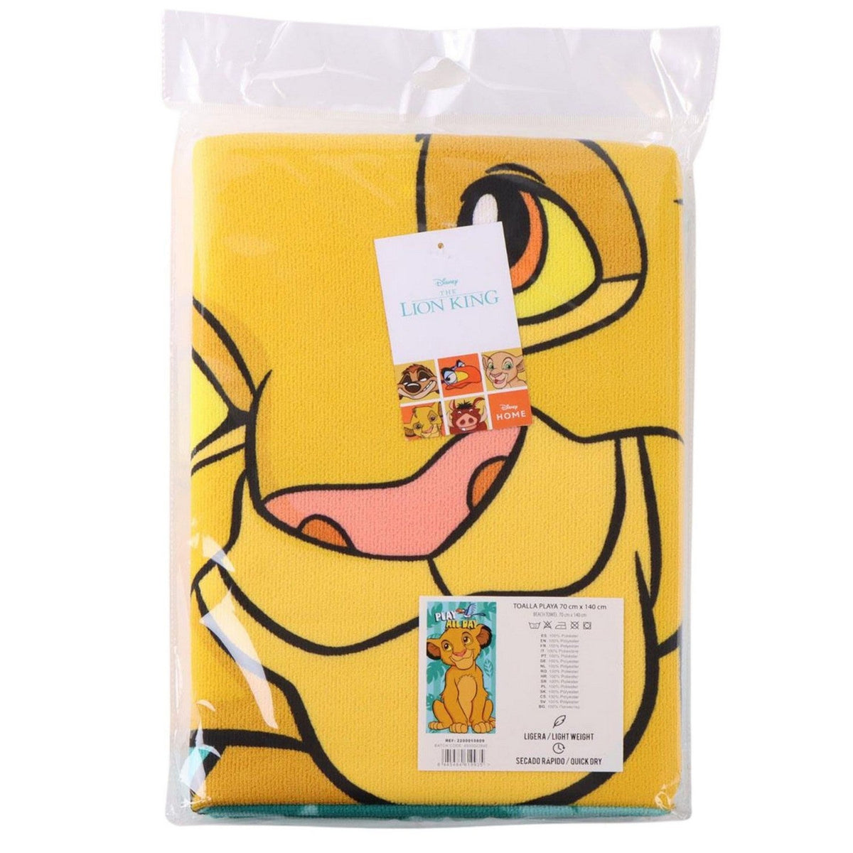 Disney Polyester Microfiber Towel Lion King Yellow 2200010809