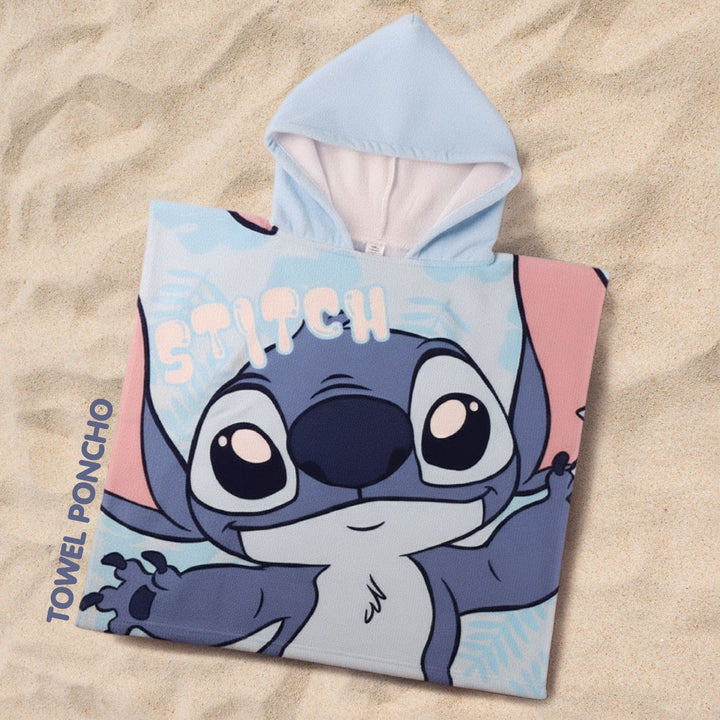 Disney Polyester Microfiber Poncho Stitch Blue 2200010825