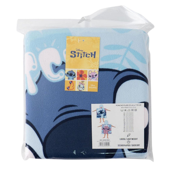 Disney Polyester Microfiber Poncho Stitch Blue 2200010825