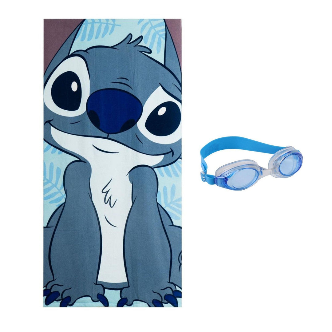 Disney Towel And Swimming Goggles Stitch Turquoise Set 2200010833