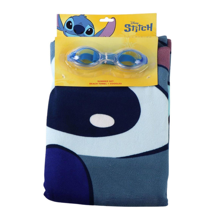 Disney Towel And Swimming Goggles Stitch Turquoise Set 2200010833