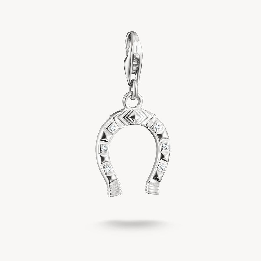Charm Club Silver Cubic Zirconia Western Horseshoe Charm 2234-051-14