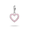 Charm Club Silver Zirconia Tokyo Crush Pink Heart Charm 2241-051-9
