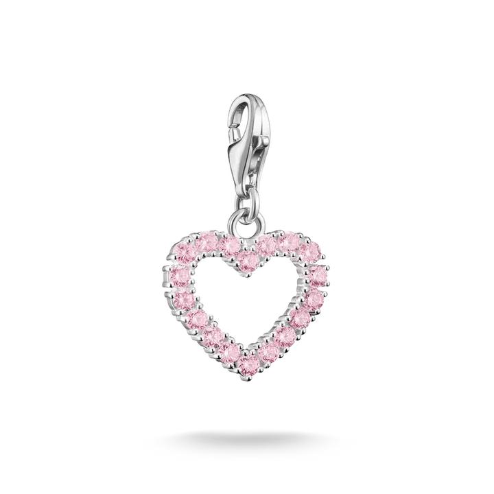 Charm Club Silver Zirconia Tokyo Crush Pink Heart Charm 2241-051-9
