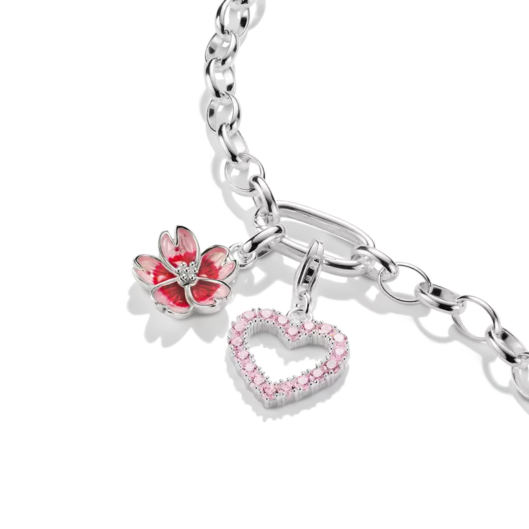 Charm Club Silver Zirconia Tokyo Crush Pink Heart Charm 2241-051-9