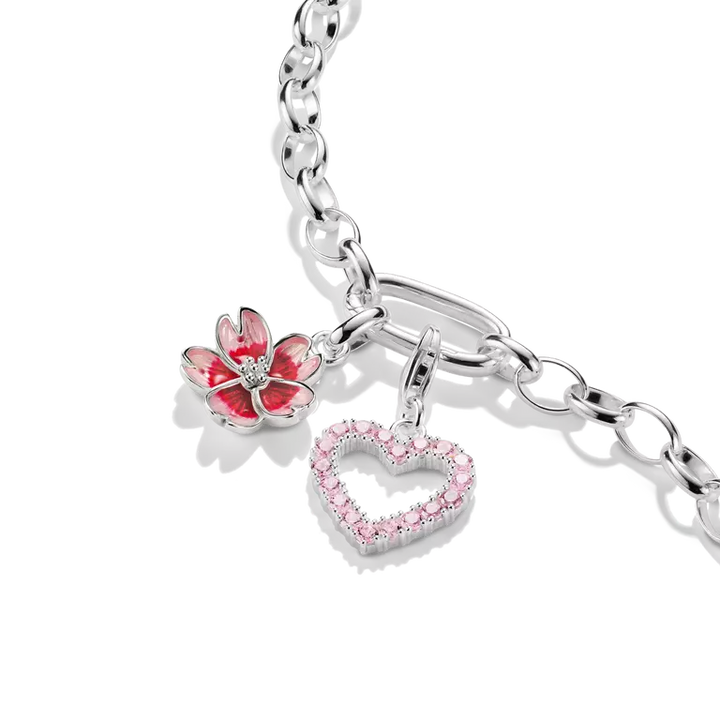 Charm Club Silver Zirconia Tokyo Crush Pink Heart Charm 2241-051-9
