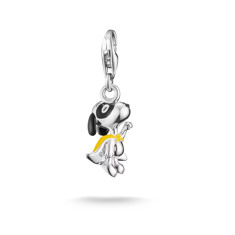 Thomas Sabo Charm Club Sterling Silver Peanuts Snoopy Superhero Charm Pendant 2242-664-7