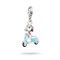 Charm with a character on a scooter on a white background