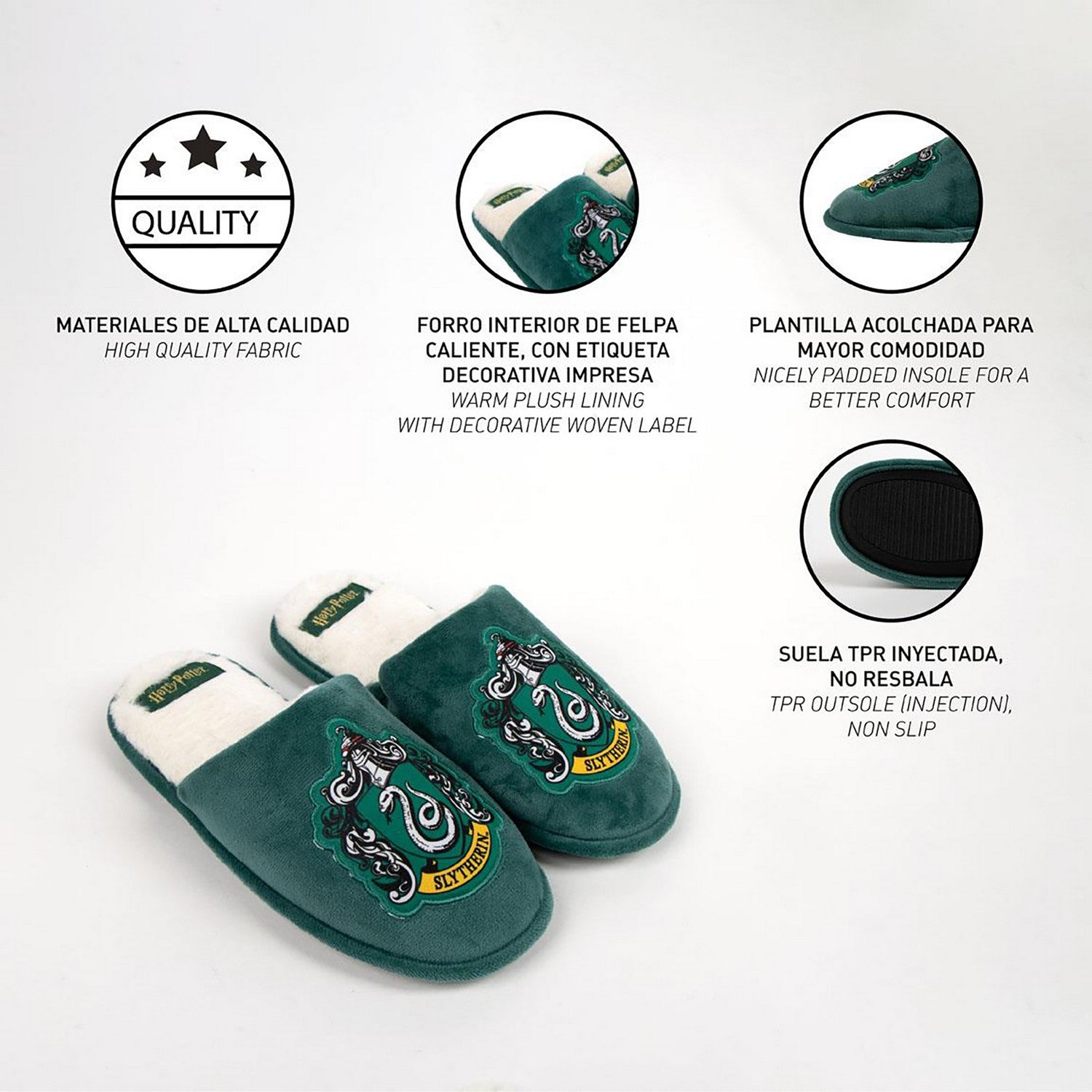 Harry Potter House Slippers Open Slytherin Turquoise 2300006863