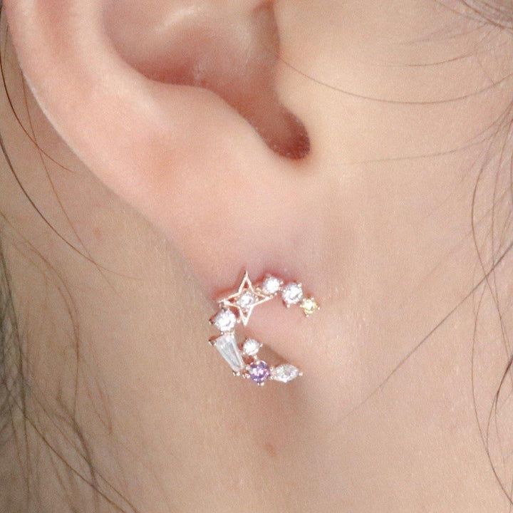 Blue moon star earrings-1