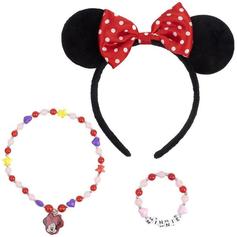 Disney Mickey & Minnie 3 Pcs Headband, And Necklace Accessories Mouse Red Bracelet 2500002219