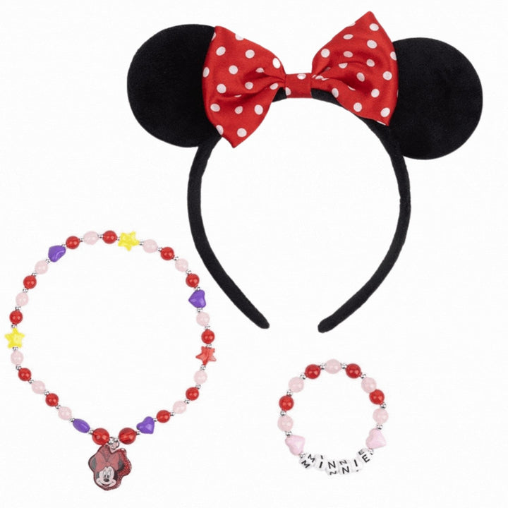 Disney Mickey & Minnie 3 Pcs Headband, And Necklace Accessories Mouse Red Bracelet 2500002219