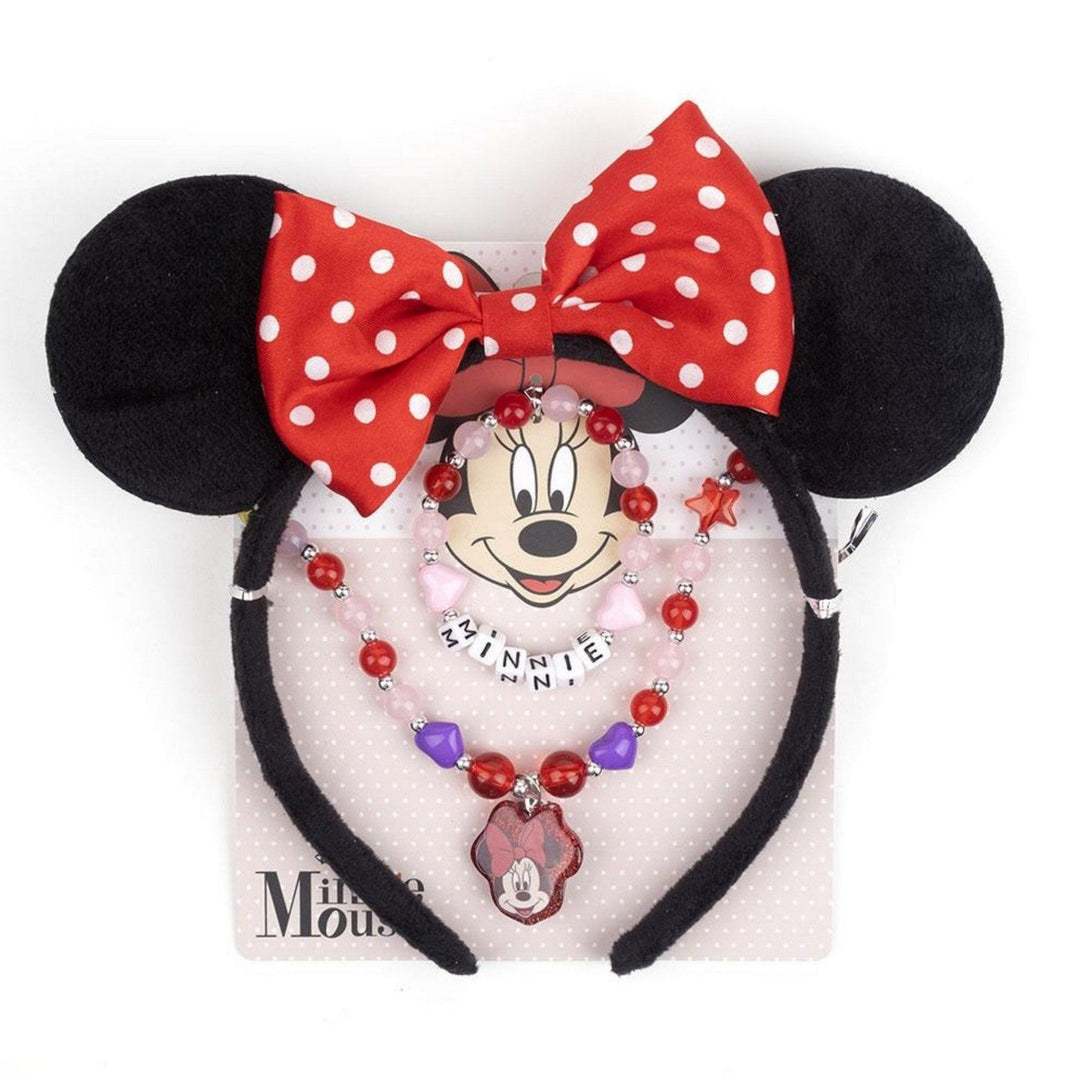 Disney Mickey & Minnie 3 Pcs Headband, And Necklace Accessories Mouse Red Bracelet 2500002219