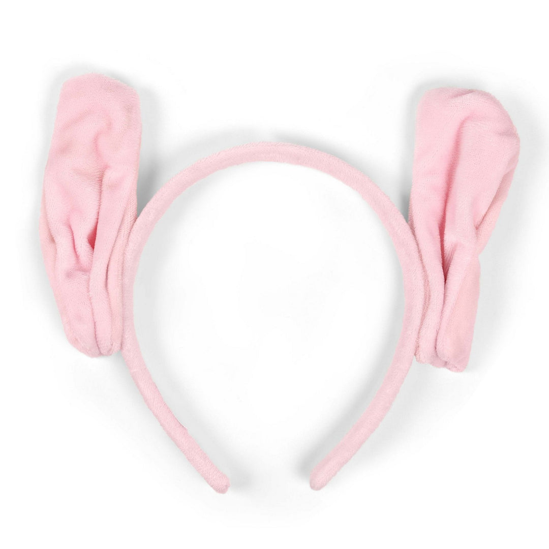 Pink bunny ears headband on a white background