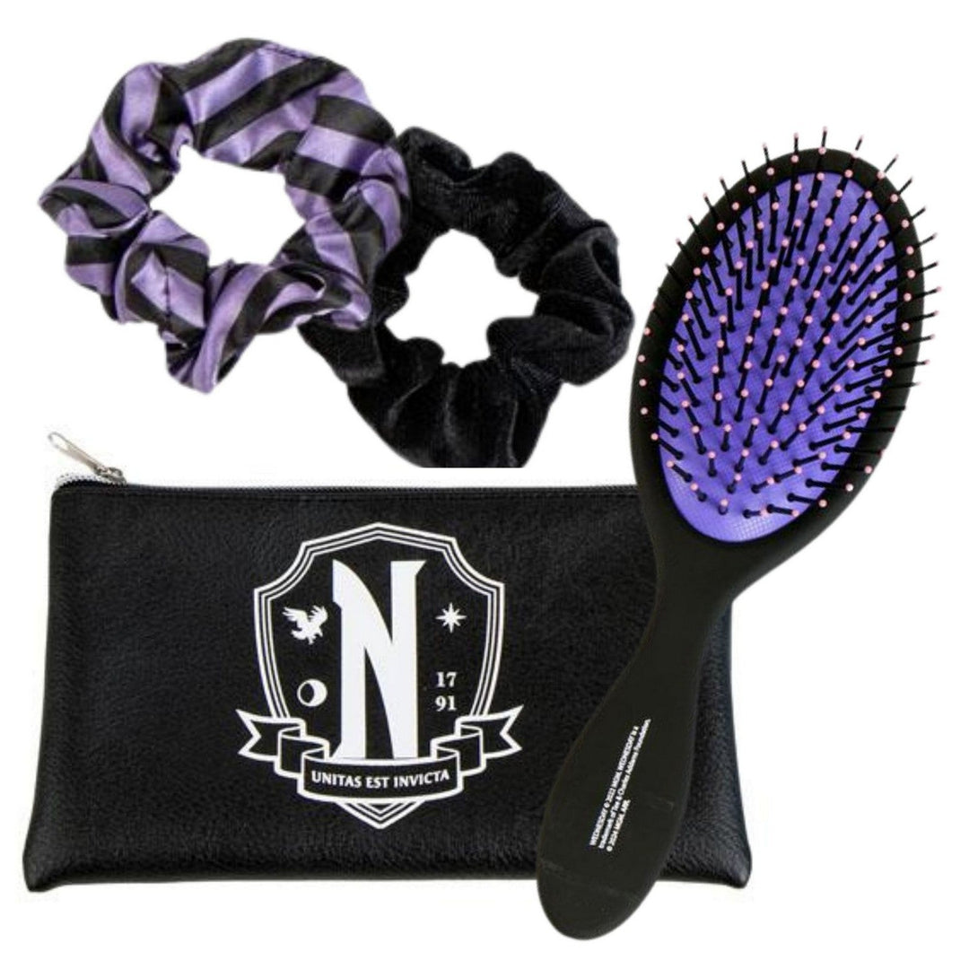 Collectable 4 Piece Hairbrush, Scrunchie And Set Wednesday Bag 2500003140