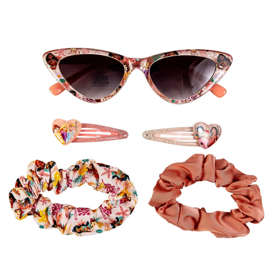 Disney 5 Piece Sunglasses, Scrunchie And Hair Clip Beauty Princess Pink Set 2500003212