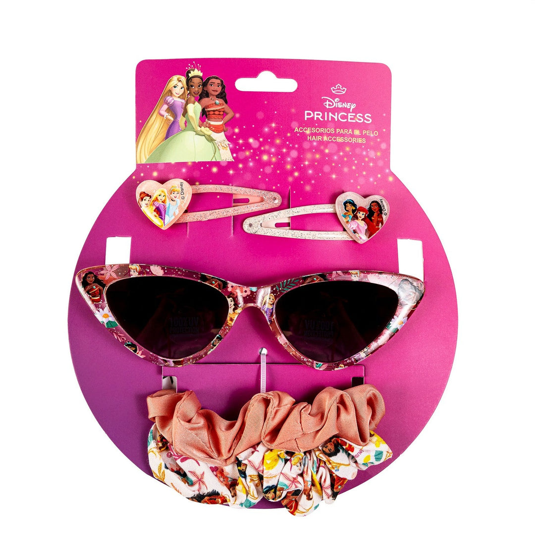 Disney 5 Piece Sunglasses, Scrunchie And Hair Clip Beauty Princess Pink Set 2500003212