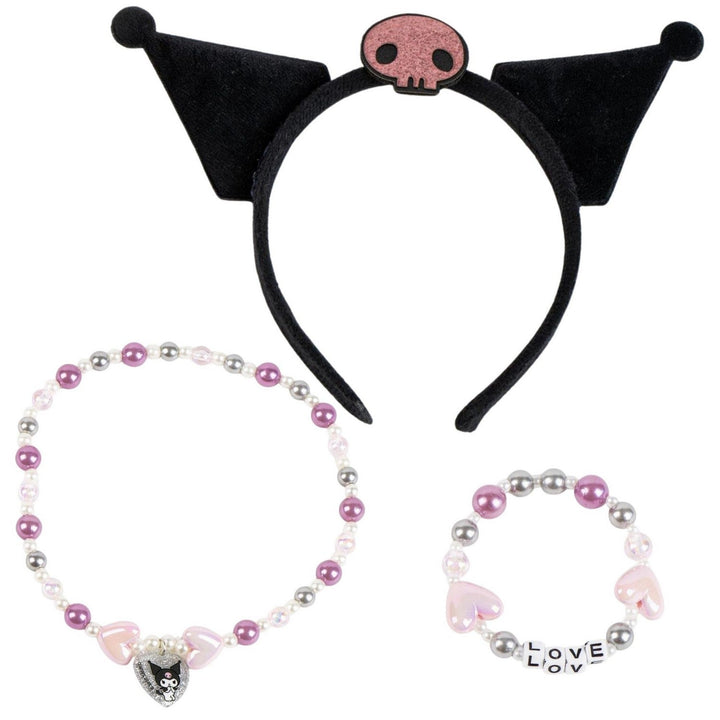 Hello Kitty & Friends 3 Pcs Headband, And Necklace Accessories Set Kuromi Bracelet 2500003438