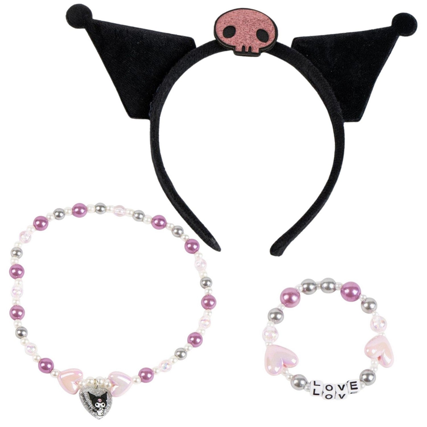 Hello Kitty & Friends 3 Pcs Headband, And Necklace Accessories Set Kuromi Bracelet 2500003438