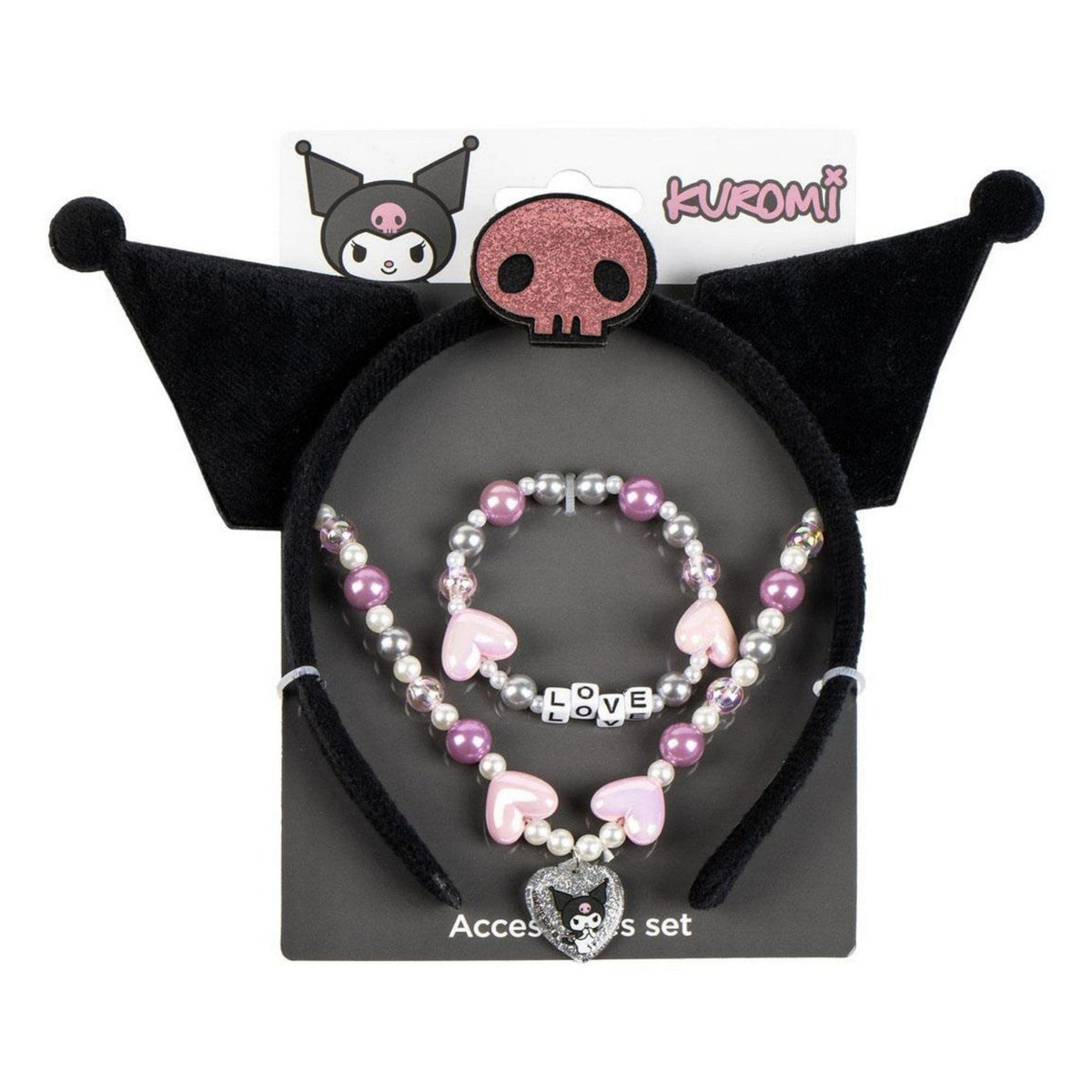 Hello Kitty & Friends 3 Pcs Headband, And Necklace Accessories Set Kuromi Bracelet 2500003438