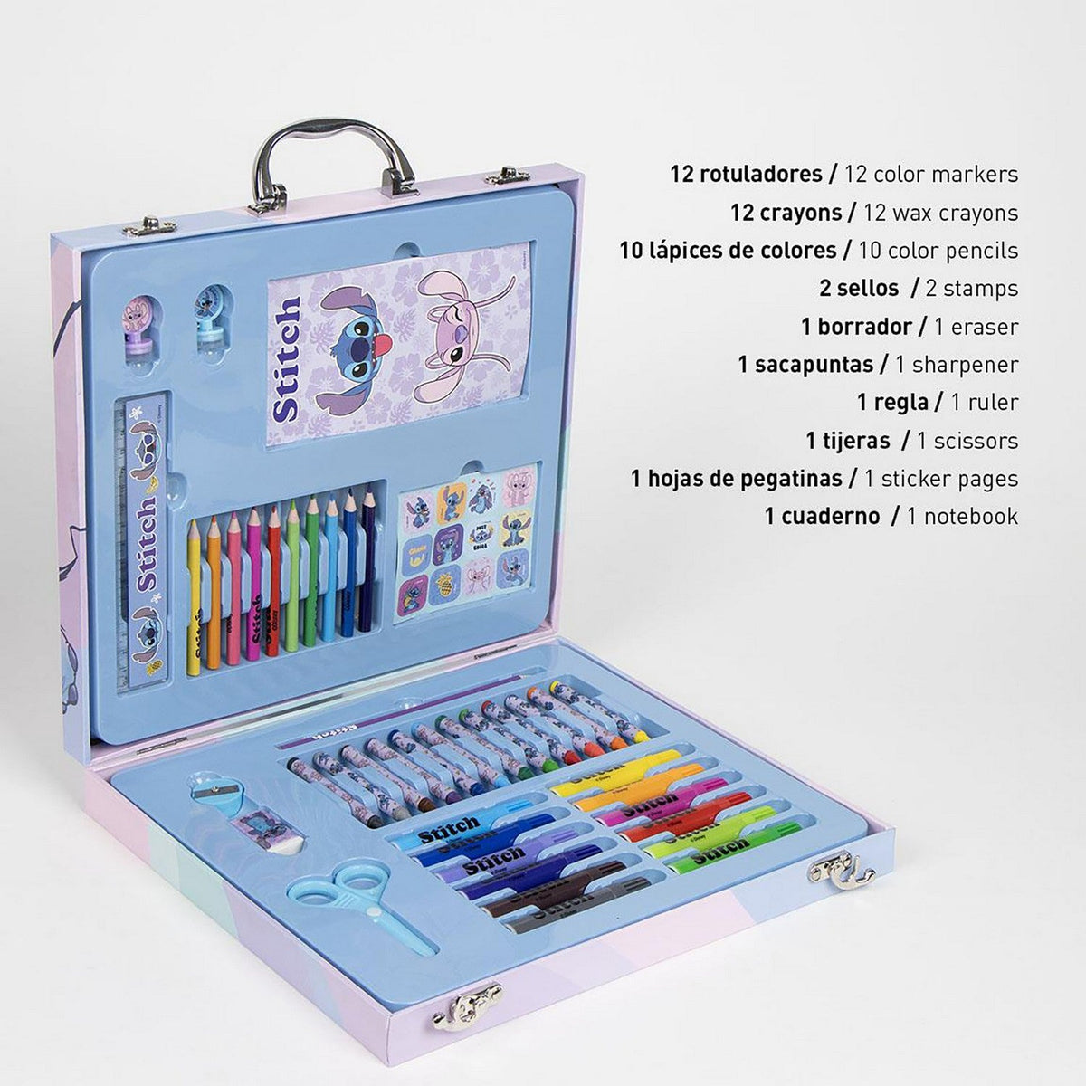 Disney Colouring Set Briefcase Stitch Stationery 2700001236