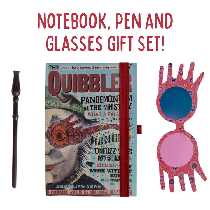 Harry Potter 3 Piece Luna Lovegood Stationery Set With , Pen And Paper Glasses Notebook 2700001522