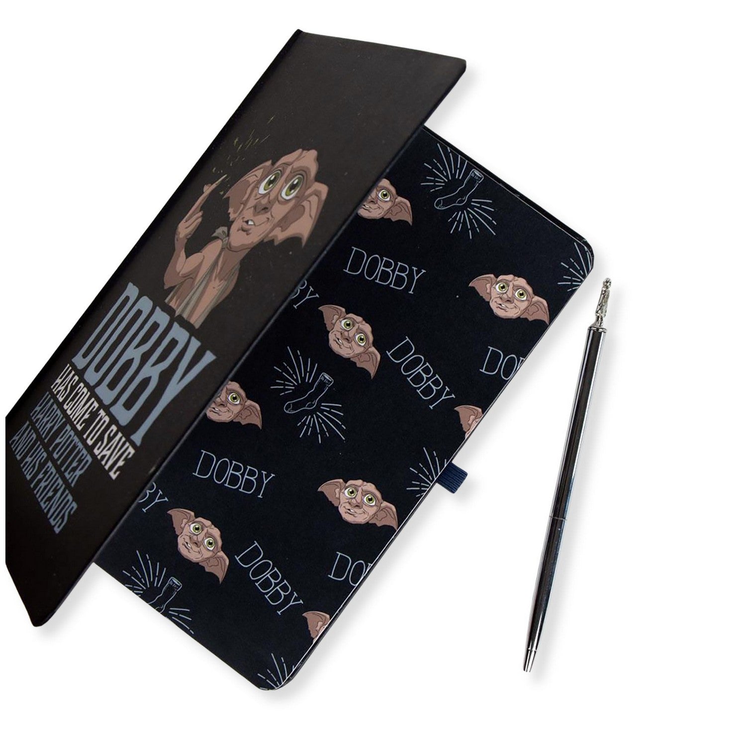 Harry Potter 3 Piece Stationery Set With , Pen And Socks Dobby Blue Notebook 2700001523