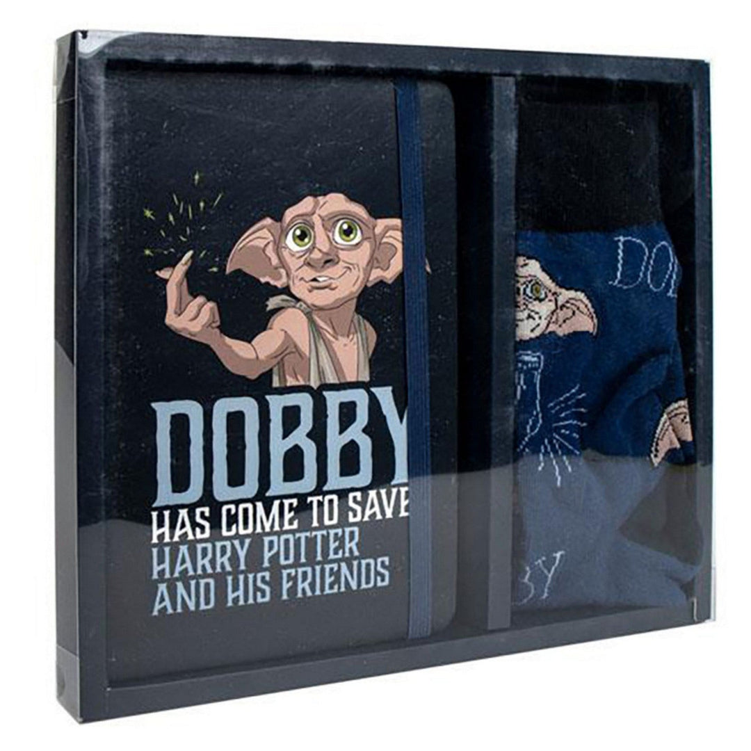 Harry Potter 3 Piece Stationery Set With , Pen And Socks Dobby Blue Notebook 2700001523