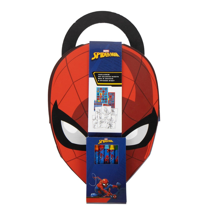 Marvel 28 Piece Activity Album With Colouring Sheets, Crayons And Stickers Spiderman Red Set 2700001792