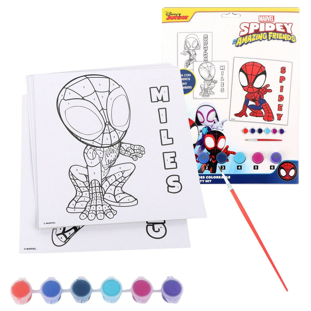 Marvel 8 Piece Per Pack Paint By Numbers Spiderman Set 2700001807