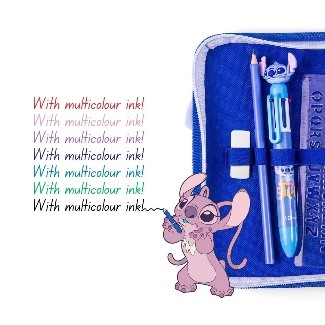 Disney Pencil Case With Accessories 2 Compartments Stitch Blue 2700002304