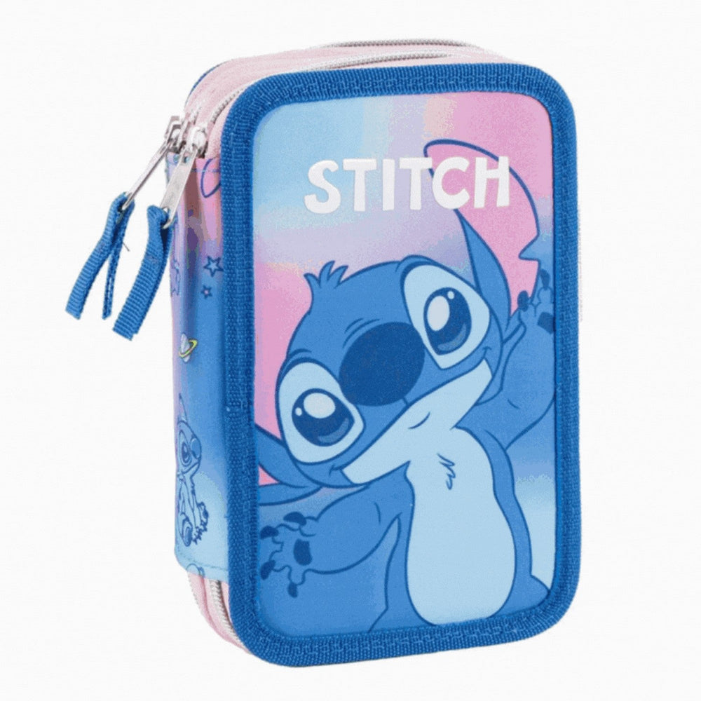 Disney 2 Zip Pencil Case With Accessories Stitch Blue 2700002308