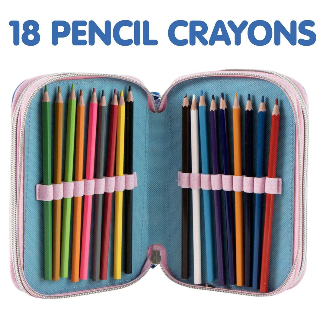 Disney 2 Zip Pencil Case With Accessories Stitch Blue 2700002308